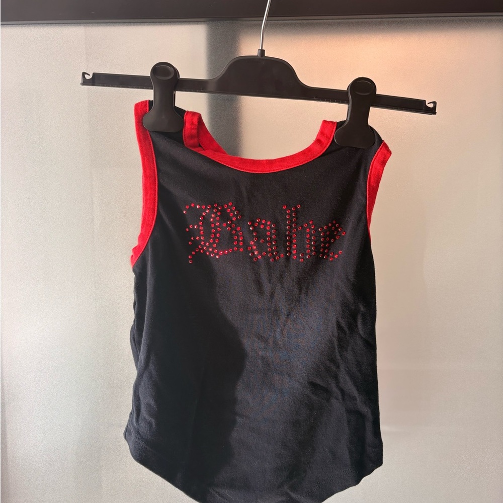 Stylish Black Tank with Red 'Babe' Design
